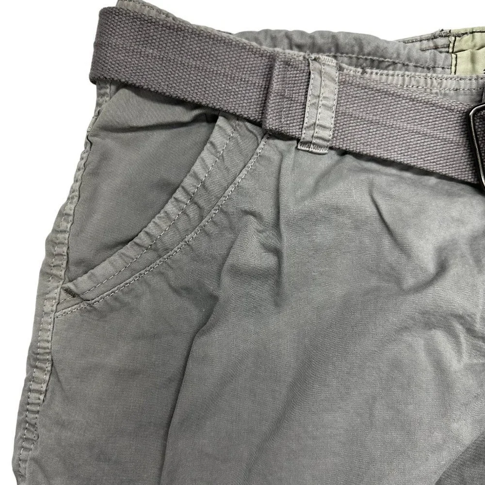 Belted Grey Cargo Shorts (36)